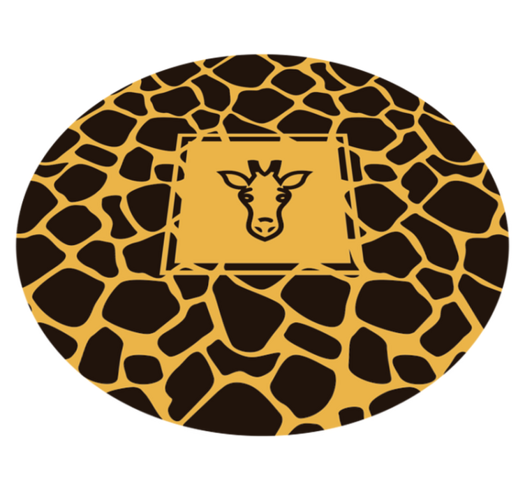 Tappeto vinile stampa animale motivo giraffa rotondo - TenStickers