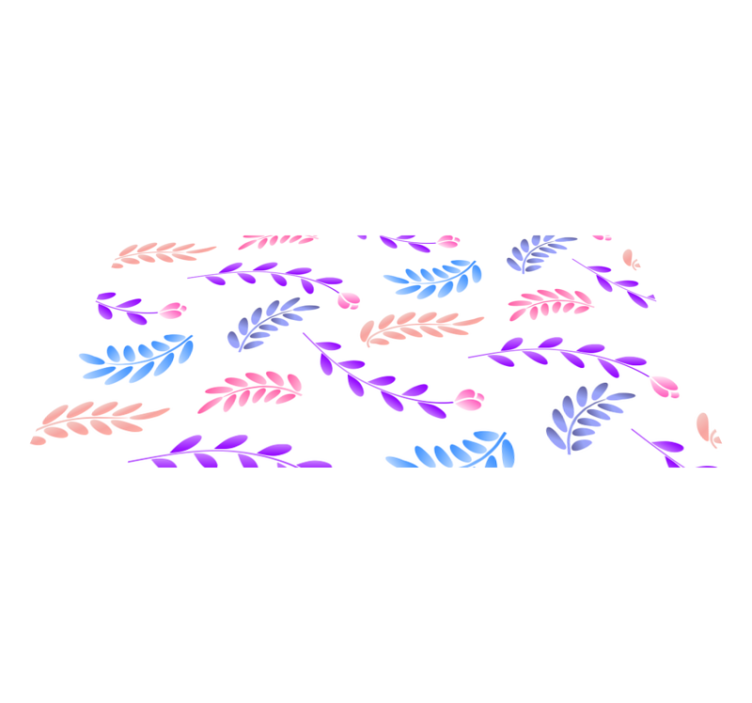 Tappeto vinile fiori elemento fogliare botanico - TenStickers