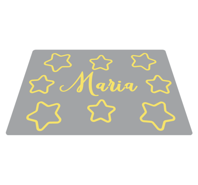 Tappeto vinile per bambini nome giallo stellato - TenStickers