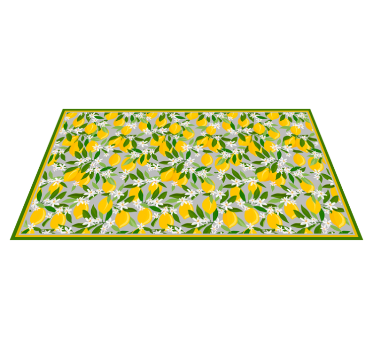 Tappeto pvc cucina motivo del fiore di limone - TenStickers
