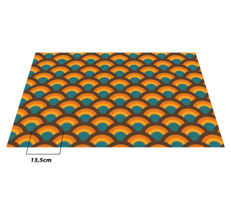 Tappeto in vinile soggiorno motivo curvo retrò - TenStickers