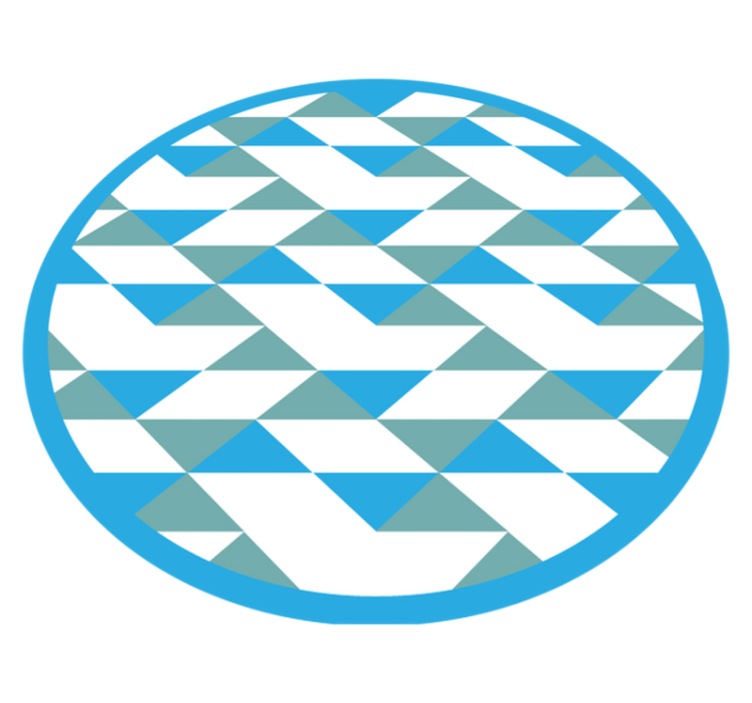 Tappeto vinile geometrico elementi blu e verdi - TenStickers