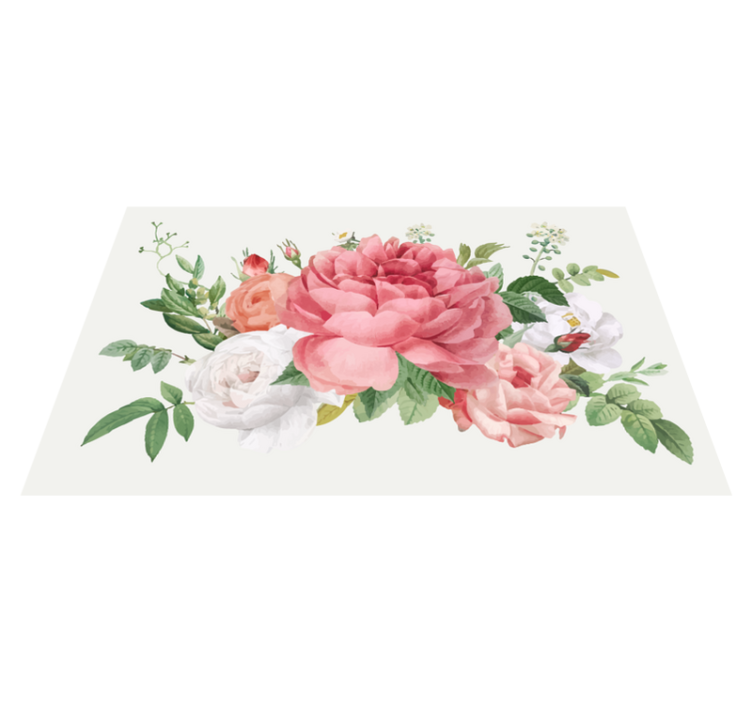 Tappeto vinile fiori composizione floreale vivace - TenStickers