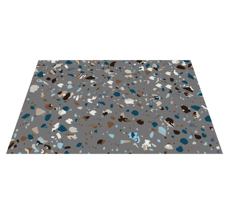 Tappeto vinile effetto marmo terrazzo ciottoli miscelati - TenStickers