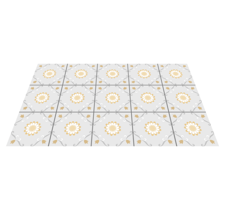 Tappeto vinile piastrelle elegante design botanico - TenStickers
