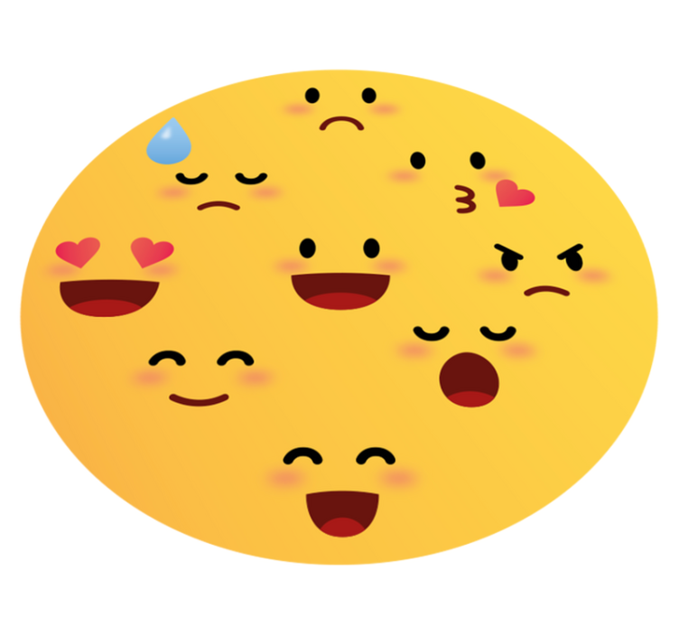 Tappeto vinile per ragazzi collage di emoji - TenStickers
