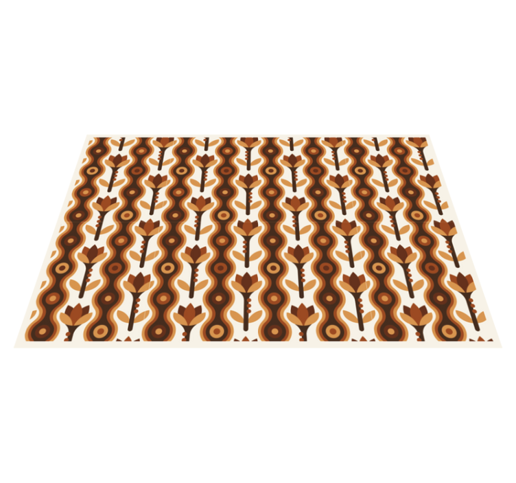 Tappeto vinile fiori onde floreali groovy - TenStickers