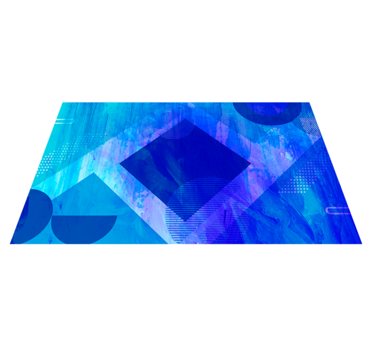 Tappeto vinile minimalista motivi geometrici blu - TenStickers