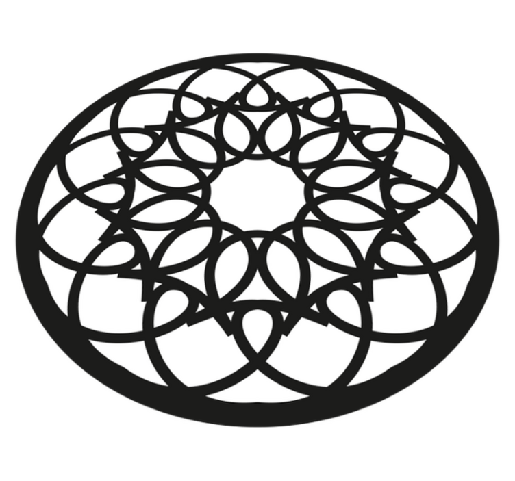 Tappeto vinile Mandala intricato motivo nero - TenStickers