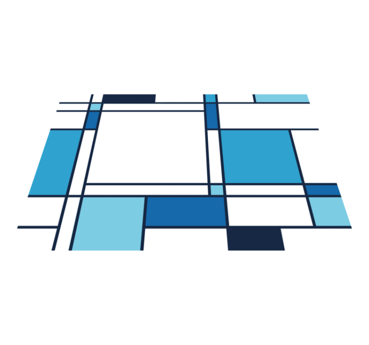 Tappeto vinile moderno motivo geometrico blu - TenStickers