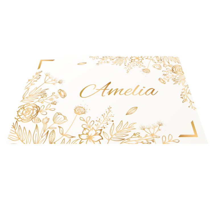 Tappeto vinile con nome benvenuto floreale personalizzato - TenStickers