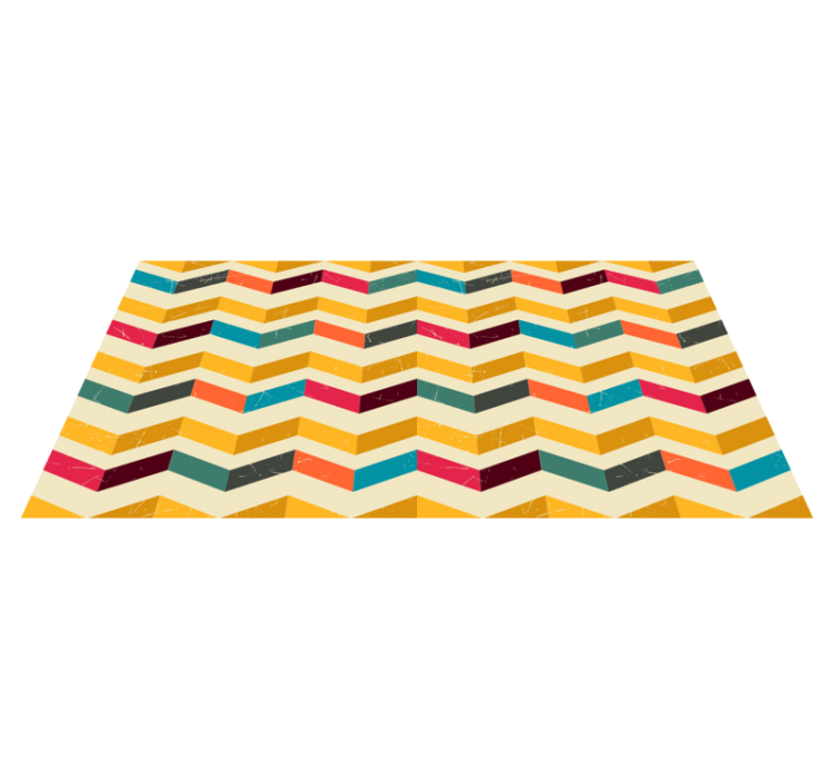 Tappeto vinile geometrico scoppio di colore chevron - TenStickers
