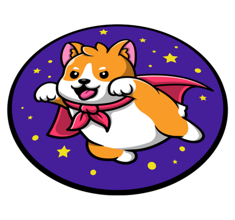 Tappeto vinile per bambini corgi supereroe - TenStickers