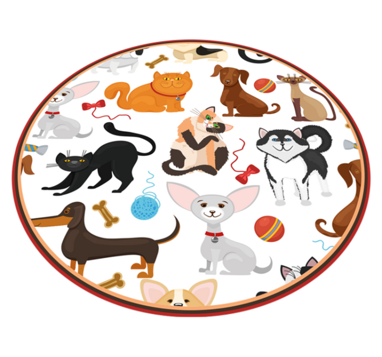 Tappeto vinile per bambini animali domestici giocosi - TenStickers