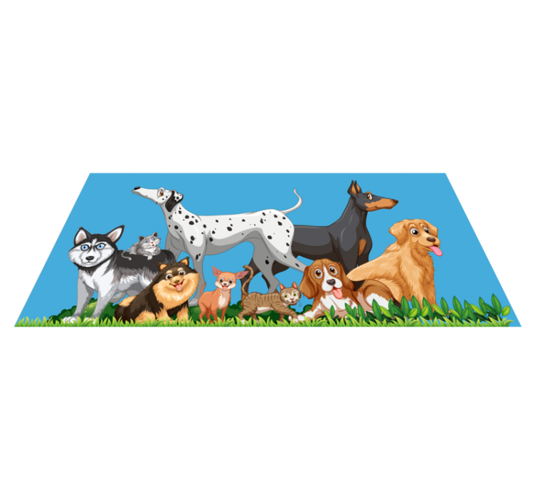 Tappeto vinile per bambini raduno di cani - TenStickers