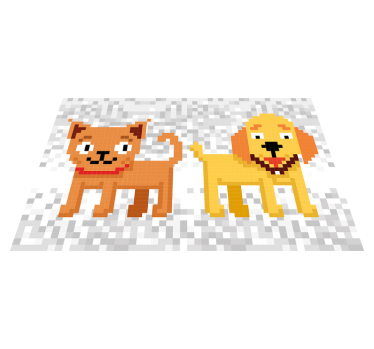 Tappeto vinile per bambini amici animali pixelati - TenStickers