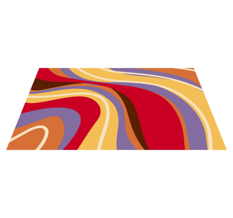 Tappeto vinile moderno onde di colori vivaci - TenStickers