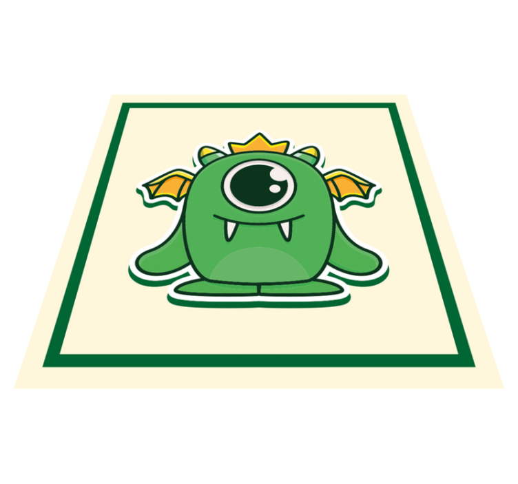 Tappeto vinile per bambini mostro verde bambino - TenStickers