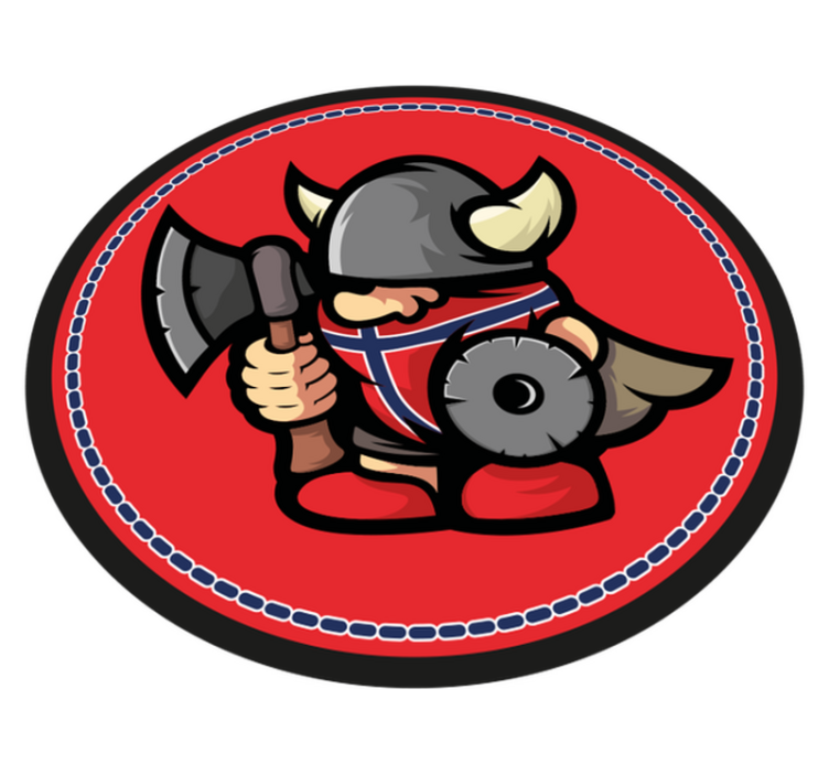 Tappeto vinile per bambini emblema del guerriero vichingo - TenStickers