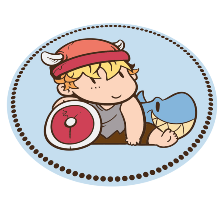 Tappeto vinile per bambini bambino guerriero vichingo - TenStickers