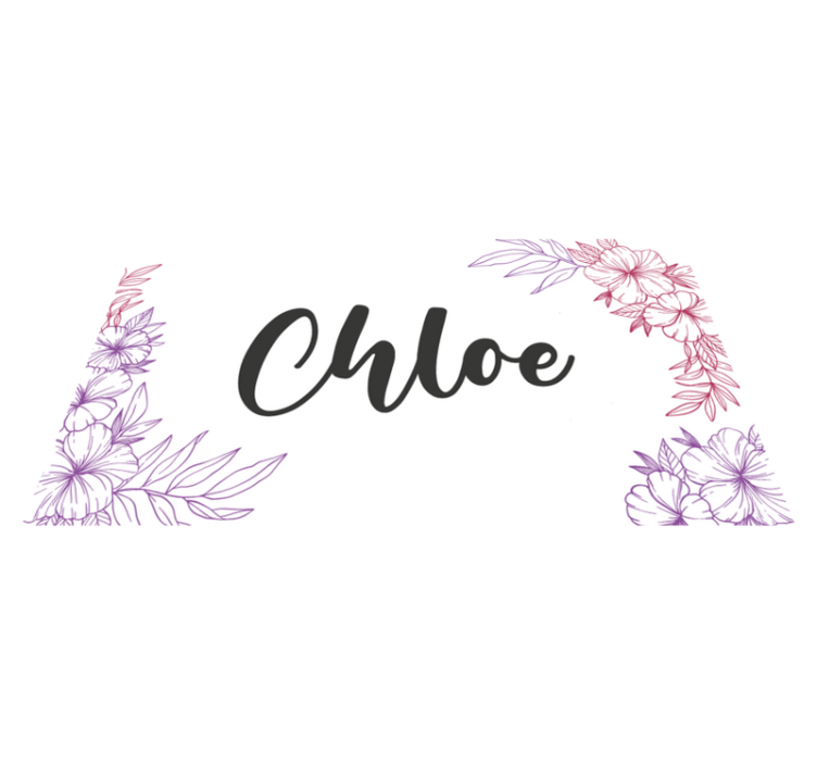 Tappeto vinile per ragazzi nome floreale personalizzato - TenStickers