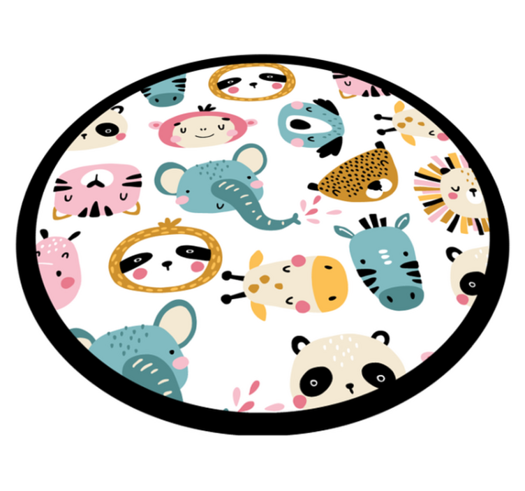 Tappeto vinile per bambini animali colorati del safari - TenStickers