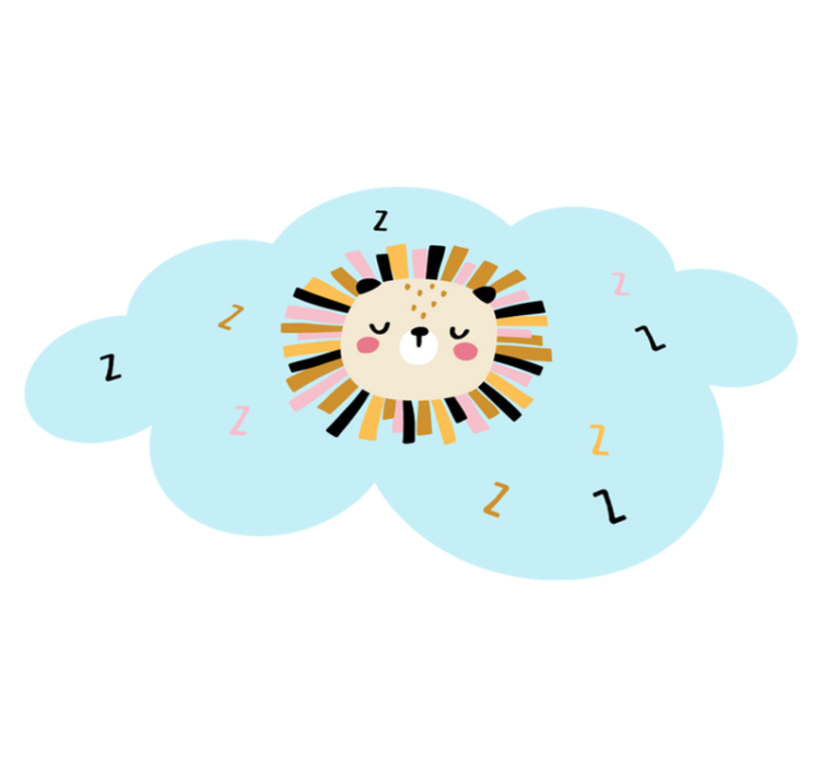 Tappeto vinile per bambini nuvola di leone assonnato - TenStickers