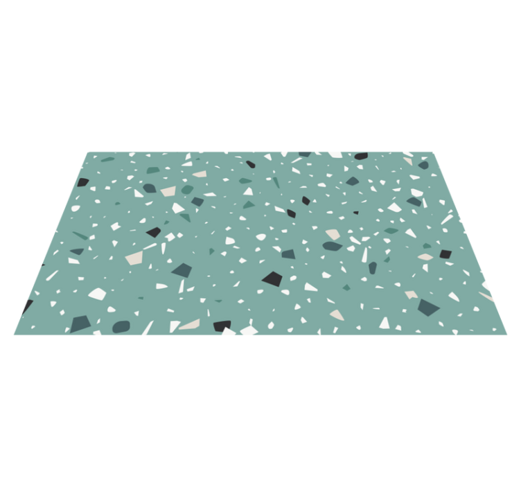 Tappeto vinile effetto pietra stile terrazzo verde - TenStickers