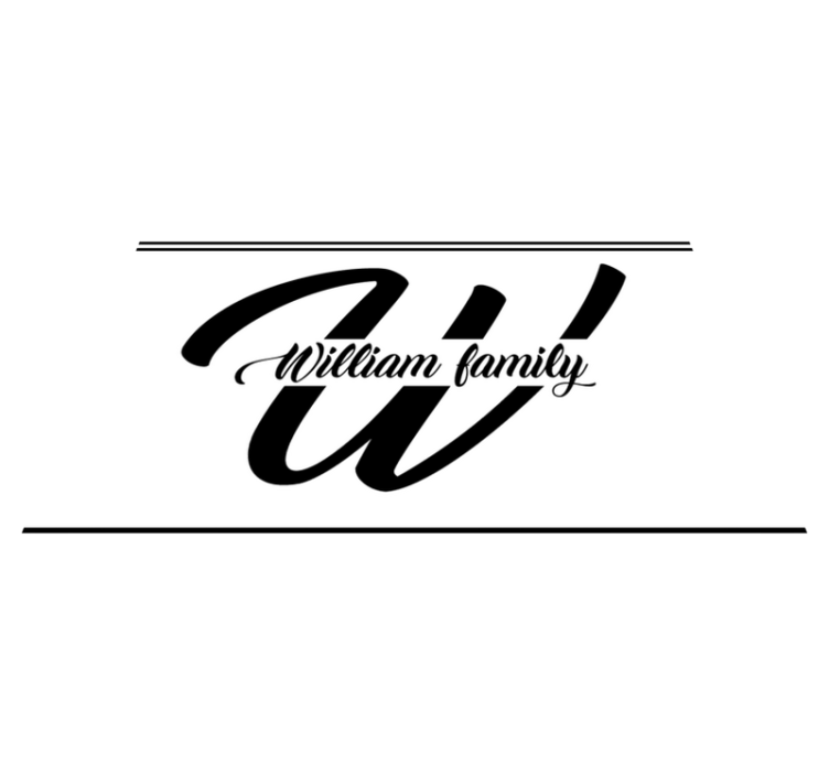 Zerbino pvc iniziale della famiglia e nome - TenStickers