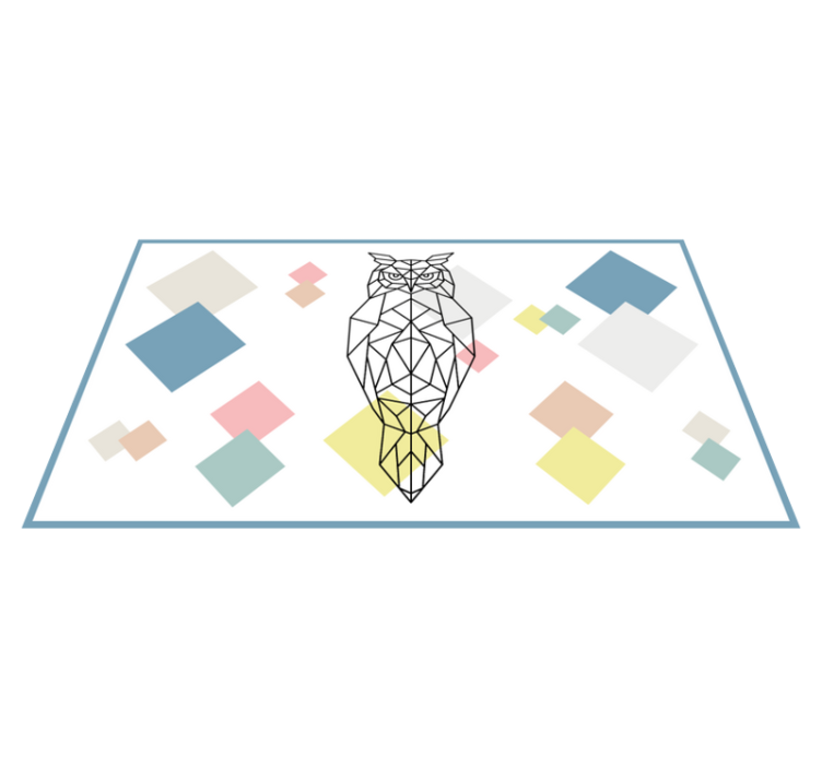 Tappeto vinile moderno forma di gufo origami - TenStickers