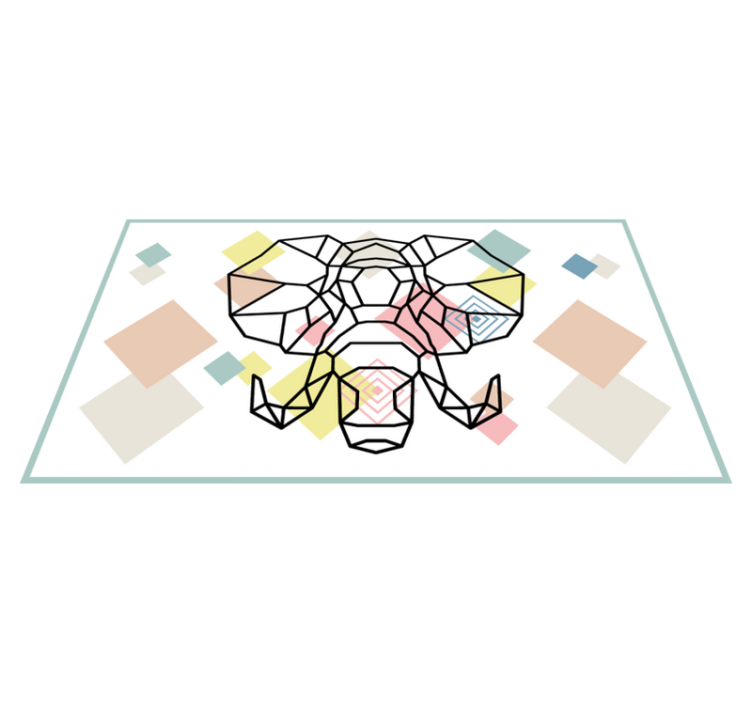 Tappeto vinile moderno testa di elefante originale - TenStickers