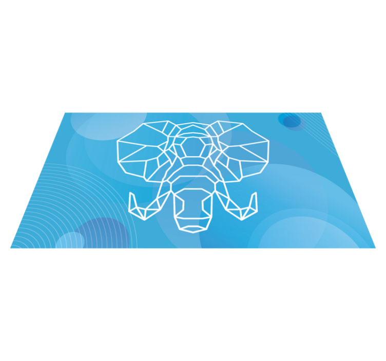 Tappeto vinile animali faccia di elefante blu - TenStickers