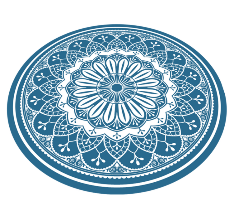Tappeto vinile mandala mandala blu elegante - TenStickers