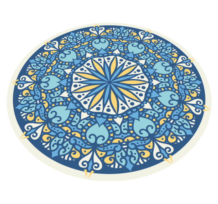 Tappeto vinile Mandala intricato motivo blu - TenStickers
