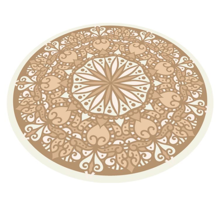 Tappeto vinile Mandala design circolare elegante beige - TenStickers