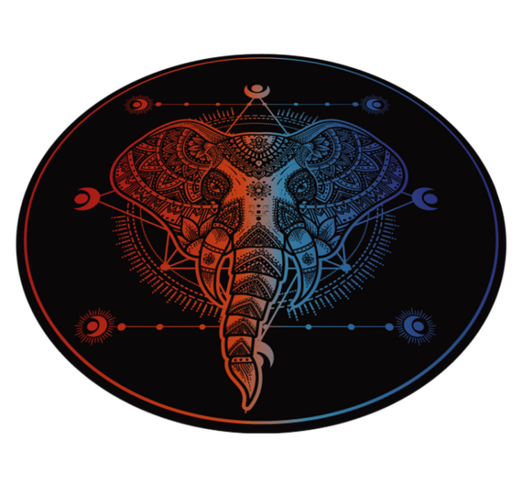 Tappeto vinile Mandala arte dell'elefante - TenStickers