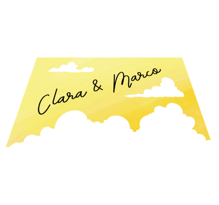 Tappeto vinile con nome disegno di coppia nuvolosa - TenStickers