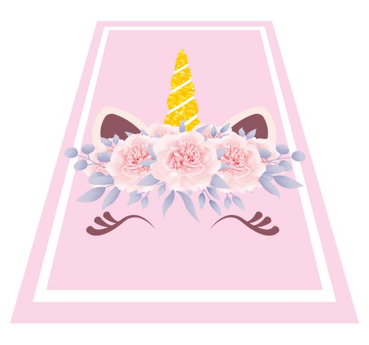 Tappeto vinile per bambini magia floreale dell'unicorno - TenStickers