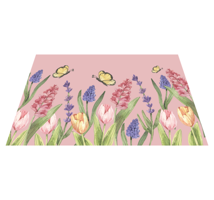 Tappeto vinile fiori emblema del giardino botanico - TenStickers