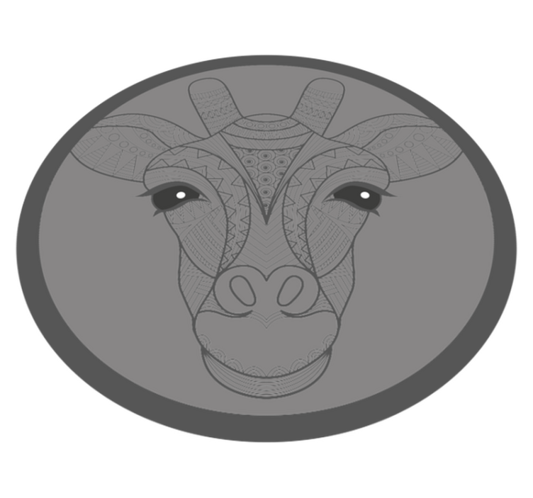 Tappeto vinile animali disegno giraffa grigia - TenStickers