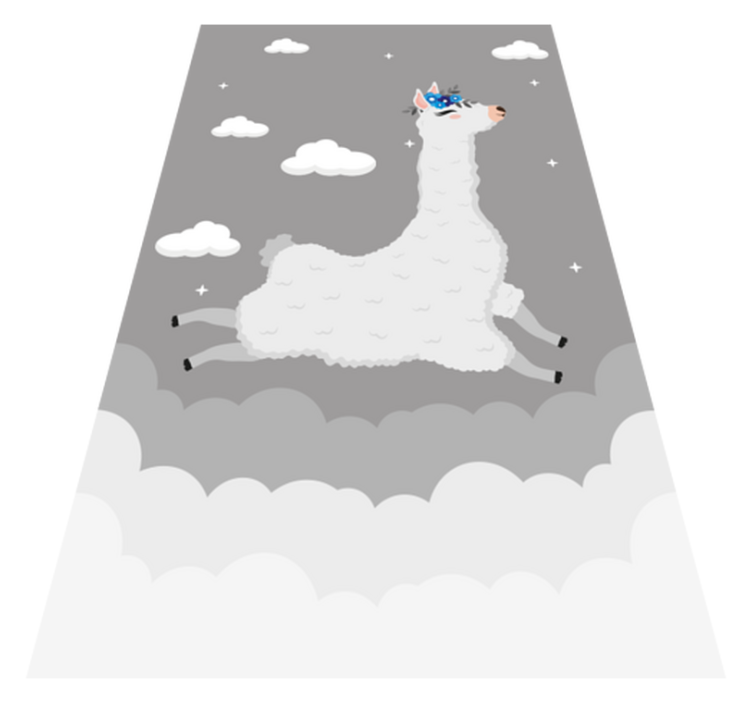 Tappeto vinile per bambini fantasia di lama vivace - TenStickers