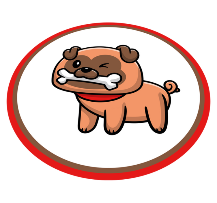 Tappeto vinile animali bulldog con un osso - TenStickers