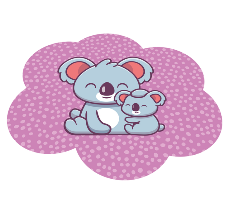 Tappeto vinile per bambini disegno della famiglia di koala - TenStickers