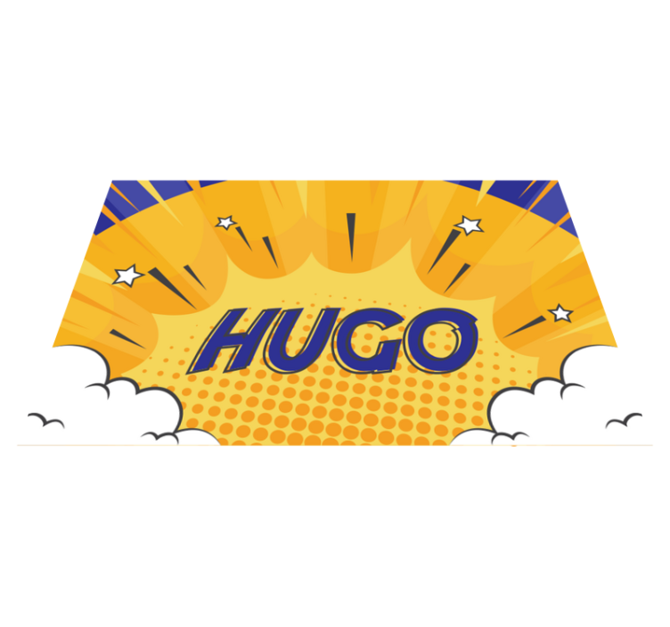 Tappeto vinile con nome raggi di sole eroici personalizzati - TenStickers