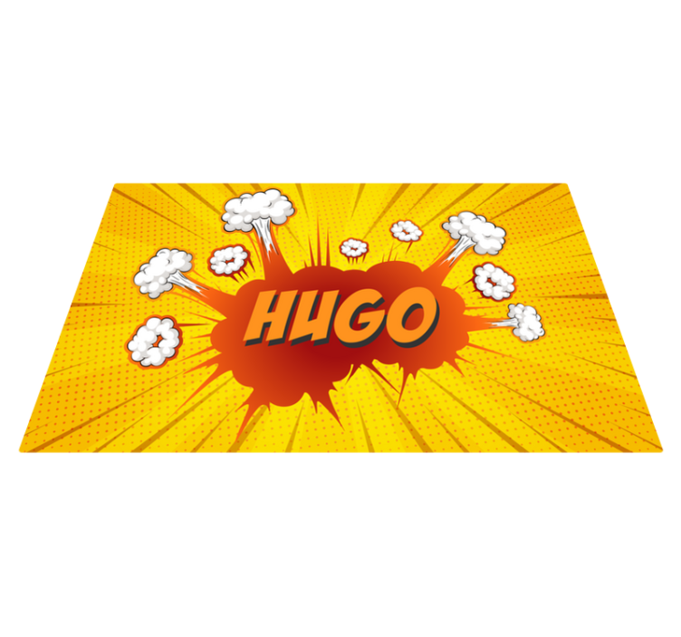 Tappeto vinile con nome esplosione fumettosa con nome - TenStickers