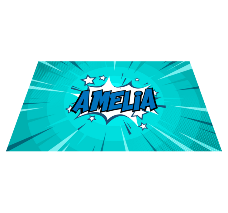 Tappeto vinile per ragazzi nome dello stile del fumetto - TenStickers