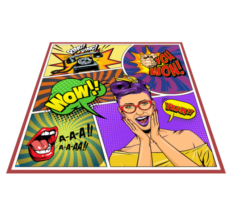 Tappeto vinile per bambini espressioni pop art - TenStickers