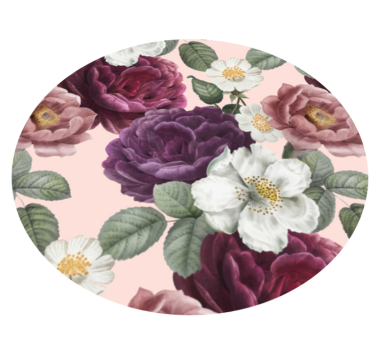 Tappeto vinile fiori composizione floreale elegante - TenStickers