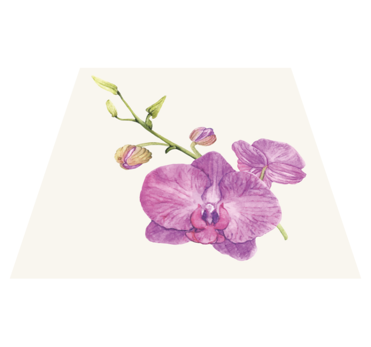 Tappeto vinile fiori fioriture di orchidea viola - TenStickers