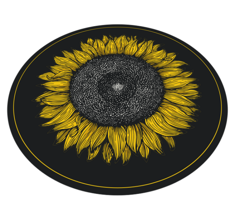 Tappeto vinile fiori grande disegno di girasole - TenStickers